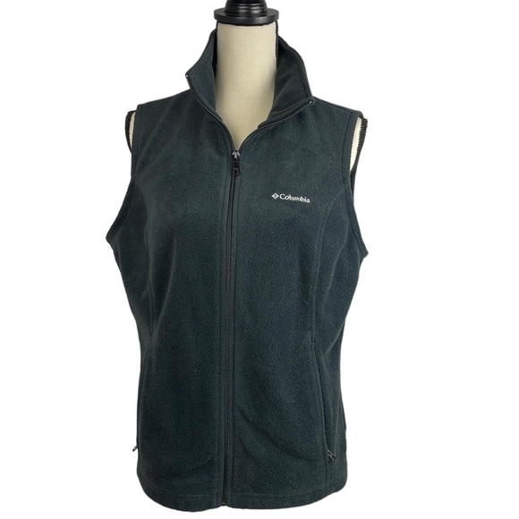 Columbia Jackets & Blazers - Columbia Fleece Vest Women SZ L Black Full Zip Two Front Zip Pockets